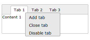 tabs with context menu